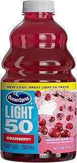 Ocean Spray Cran50 Cranberry Juice Cocktail Drink, 46 Fl Oz Bottle (Pack of 8)