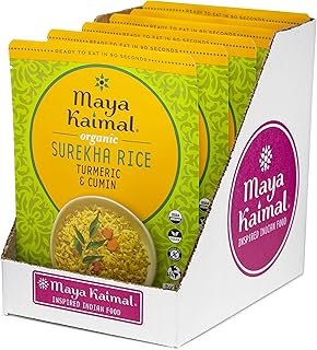 Maya Kaimal Foods - Organic Indian Everyday Rice - Turmeric and Cumin Surekha - 10oz - Pack of 6