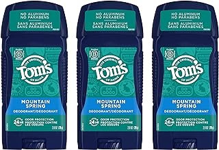 Tom's of Maine Long-Lasting Aluminum-Free Natural Deodorant for Men, Mountain Spring, 2.8 oz. 3-Pack (Packaging May Vary)