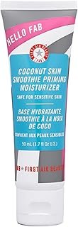 First Aid Beauty Hello FAB: Coconut Skin Smoothie Priming Moisturizer, 2-in-1 Hydrating Moisturizer and Makeup Primer, Vegan Formula, Non-comedogenic, Safe for Sensitive Skin, 1.7 oz