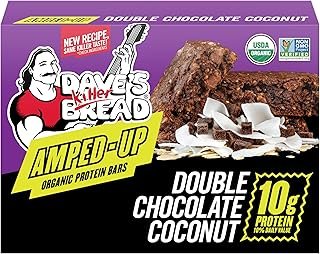 Dave's Killer Bread Amped-Up Double Chocolate Coconut Organic Protein Bars, 4 Count