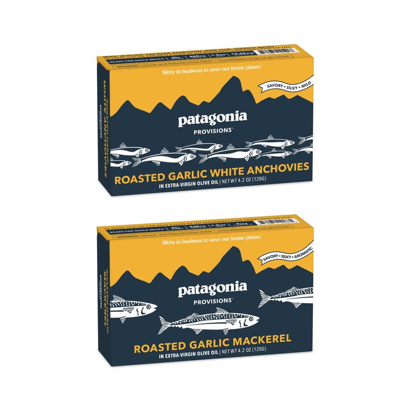 Patagonia Provisions Garlic Duo Bundle | (1) Roasted Garlic Anchovy, (1) Roasted Garlic Mackerel