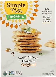Simple Mills Organic Seed Crackers Original, 4.25 oz, Pack of 6