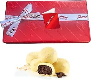 Fannie May Trinidads (toasted coconut - chocolate truffle) Signature Wrapt 1 lb. Box - Gift Basket with Gift Tag & Insulated Shipper
