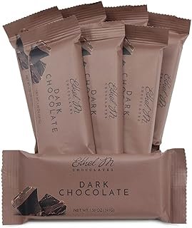 Ethel M Chocolates Premium Dark Chocolate Bars Box Set of 8. Blend Of Decadent Sweet & Bitter Dark Chocolate, No Artificial Preservatives, Kosher