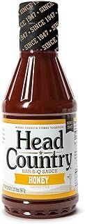 Head Country Bar-B-Q Sauce, Honey | Gluten Free, Soy Free BBQ Sauce With No Allergens | Sweet & Smoky Championship Barbecue Sauce Great on Beef, Pork & Chicken | 20 Ounce, Pack of 1