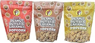 Buc-ee's Beaver Peanut Butter Caramel Popcorn Bundle Collection - Classic - Spicy - Cinnamon - 2 pack 3 pack 6pack Snack Mix Resealable (3 Pack, Classic,Spicy,Cinnamon)