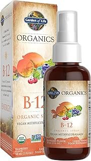 Garden of Life Organics B12 Vitamin - Whole Food B-12 for Metabolism and Energy, Raspberry, 2oz Liquid