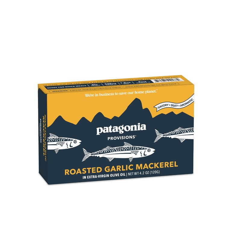 Patagonia Provisions Roasted Garlic Wild Mackerel | Responsibly Sourced in Spain | 21g Protein & Gluten Free