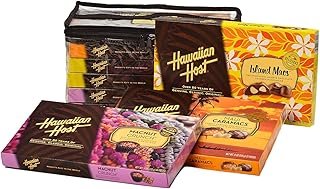 Hawaiian Host Chocolate Macadamia Assortment 6 Pack : 2 Maui Caramacs, 2 Island Macs, 2 MacNut Crunch