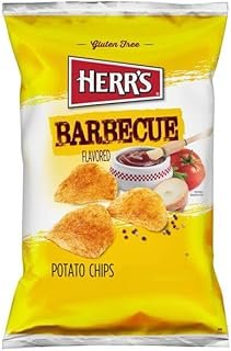 Herr's Foods Barbecue BBQ Potato Chips, Sharing Size Bags (3 Bags)