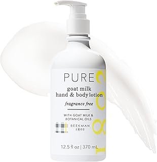 Beekman 1802 Goat Milk Lotion - Hydrates, & Softens Dry Skin, Body and Hand Lotion - With Shea Butter & Jojoba Oil - Lightweight, Non-Greasy, Cruelty-Free