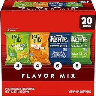Kettle Brand and Late July Snacks Mix Variety Pack, 20 Count Snack Bags