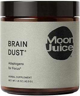 Moon Juice Brain Dust - Mushroom Powder - Brain Supplements for Memory and Focus - Mental Stamina, Alertness, & Concentration - Vegan, Gluten Free, Caffeine Free, & Non GMO - Self Care - 1.5 oz