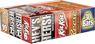 HERSHEY'S KIT KAT and REESE'S Milk Chocolate Assortment Candy Bars, Individually Wrapped, 45 oz Bulk Value Pack (30 Piece)