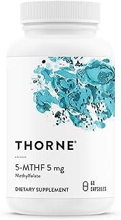 THORNE 5-MTHF - Methylfolate (Active B9 Folate) Supplement - Supports Cardiovascular Health, Fetal Development, Nerve Health, Methylation, and Homocysteine Levels* - 60 Capsules - 5-MTHF 5mg