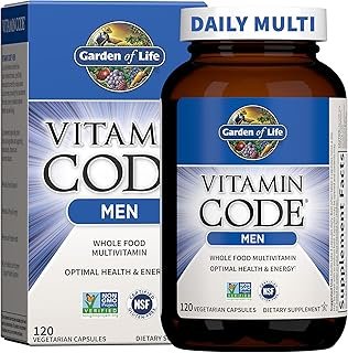 Garden of Life Vitamin Code Whole Food Multivitamin for Men - 120 Capsules, Vitamins for Men, Fruit & Veggie Blend and Probiotics for Energy, Heart, Prostate Health, Vegetarian Mens Multivitamins