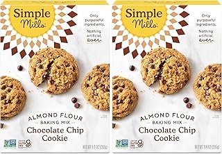 Simple Mills Almond Flour Baking Mix, Chocolate Chip Cookie Dough Mix - Gluten Free, Plant Based, 9.4 Ounce (Pack of 2)