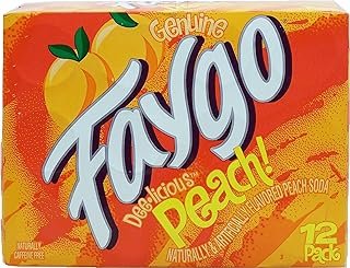 Faygo peach flavor soda pop, caffeine free, 12-pack 12-fl. oz. cans