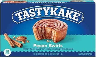 Tastykake Pecan Swirls Pastry Rolls, Cinnamon and Pecans, 16 Count, 16 oz (Pack of 2)