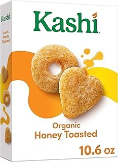 Kashi Breakfast Cereal, Family Breakfast, Organic Fiber Cereal, Organic Honey Toasted Oat, 10.6oz Box (1 Box)