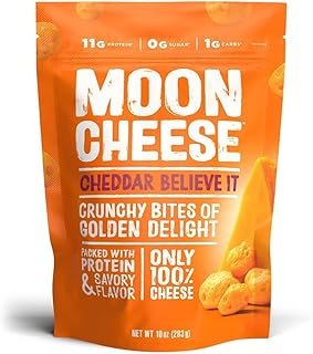 Moon Cheese Cheddar Believe It, 10 Ounce, 1-Pack, Crunchy, Protein -Rich Cheese Snack, Keto Friendly, 100% Real Cheese