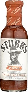 Stubb's Pork Marinade Sauce, Chiles, Lime & Ginger, Gluten Free, Kosher, 12 Ounces (Pack Of 6)