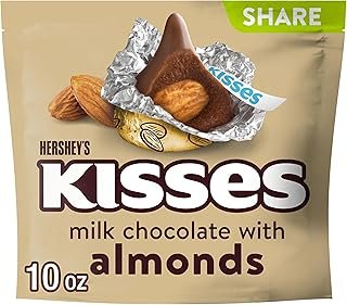 Hershey's Kisses Milk Chocolate with Almonds Candy Share Pack, 10 oz