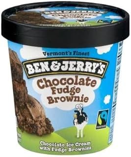 Ben & Jerry's Non-GMO, Cage-Free, Fairtrade Ingredient Ice Cream Pints, Pack of 6 (Chocolate Fudge Brownie)