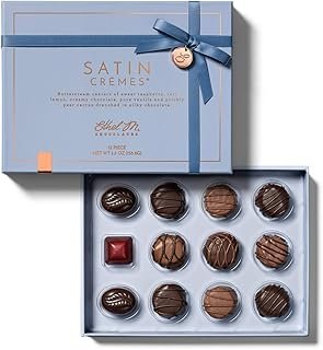 Ethel M Chocolates Symphony of Flavor:, Milk and Dark, Satin Crème Collection 12 Piece Ultra-premium Assortment Candy Gift Box - Smooth Cream Centers