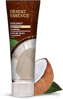 Desert Essence Coconut Shampoo, 8 fl oz - Gluten Free, Vegan, Paraben Free - Nourishing for Dry Hair with Coconut Oil, Shea Butter, & Hemp Oil - Mousturizes & Smooths Frizz 8 fl oz.