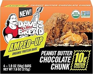 Dave's Killer Bread Amped-Up Peanut Butter Chocolate Chunk Organic Protein Bars, 4 Count