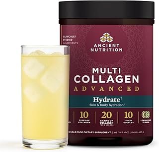 Ancient Nutrition Advanced Multi Collagen Protein Powder Hydrate, Lemon Lime, 30 Servings
