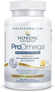 Nordic Naturals ProOmega in Fish Gelatin, Lemon Flavor - 60 Soft Gels - 1280 mg Omega-3 - High Potency Fish Oil - EPA & DHA - Promotes Brain, Eye, Heart, & Immune Health - Non-GMO - 30 Servings