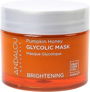 Andalou Naturals Pumpkin Honey Glycolic Mask (NEW FORMULA) - Exfoliating Face Mask with Glycolic Acid, Vitamin C for a Radiant Glow - Gentle Exfoliant Removes Dirt & Dry Skin Cells - 1.7 fl oz