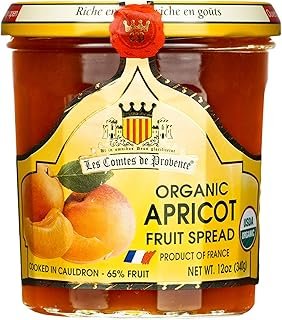 Apricot Jam Spread USDA Organic Preserve – 12 OZ / 340 G – Made in France Traditional Jam Non GMO Gluten Free