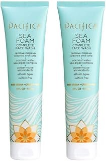Pacifica Beauty Complete Face Wash, Gentle Daily Facial Cleanser for All Skin Types, Removes Makeup, Oil & Dirt, Sea Foam, 5 oz, 2 Pack