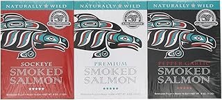 Alaska Smokehouse Trio of Smoked Salmon/Pepper Garlic/Sockeye Gift Set 4 ounce each