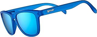 goodr Falkor's Fever Dream Polarized Sunglasses, Medium Sized (OG), Dark Blue Translucent Frame with Light Blue Mirrored Reflective Lenses, UV400 Protection, No Slip, No Bounce