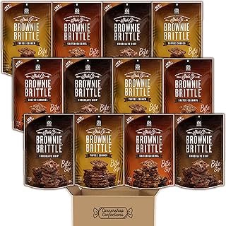 Sheila G's Brownie Brittle 12 Bag Bite Size Variety Pack - 4 Each Toffee Crunch, Salted Caramel, and Chocolate Chip Road Trips, Lunch Boxes, Ice Cream Topping In Cornershop Confections Box! 33 Oz