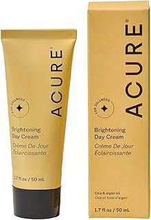 Acure Brightening Day Cream - Cica Cream, Anti Aging Moisturizer to Brighten for Women & Men, Facial Lotion, Skincare with Argan Oil to Replenish, Tone Dry Skin & Hydrate, Cruelty Free - 1.7 fl oz