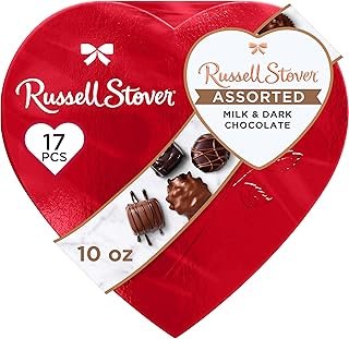 Russell Stover Red Foil Heart, 10 Ounce - Chocolate Gift Box for Valentine's Day, Mother's Day, Anniversary and Birthdays
