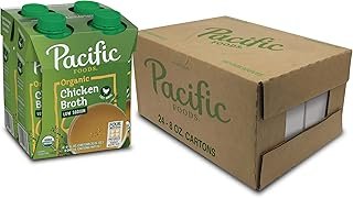 Pacific Foods Low Sodium Organic Free-Range Chicken Broth, 8 oz Carton (4 Pack) (Case of 6)