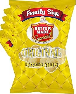 Better Made Special Potato Chips - (4) x 8.5-10oz Bags - (Pack of 4) - Choose Your Flavor! (ORIGINAL) - Crispy, Crunchy, Salty Snacks Made From Fresh Potatoes - Gluten Free - Family Owned and Operated