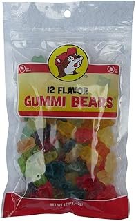 Buc-ee's 12 Flavor Gummi Bears in a Resealable Bag, 12 Ounces