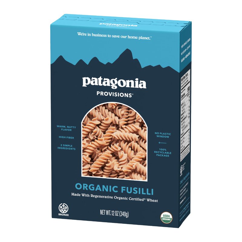 Patagonia Provisions Organic Fusilli Pasta | Regenerative Organic Certified® | Non-GMO | High Fiber & 8g of Protein | (1 Pack)