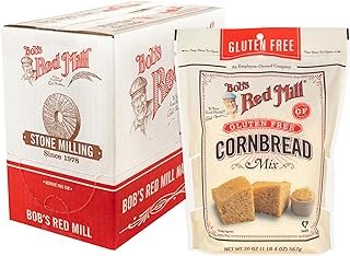 Bob's Red Mill Gluten Free Cornbread Mix, 20oz (Pack of 4) - Gluten Free, Kosher, Package makes one 9”x9” Pan or 12 Muffins - Moist, Light Texture