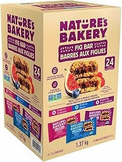 Nature's Bakery Whole Wheat Fig Bars, Variety Pack (8- Blueberry, 8- Original Fig, 8-Raspberry), 1- 24 Count Box of 2 oz Twin Packs (24 Packs), Vegan Snacks, Non-GMO