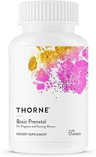 THORNE Basic Prenatal - Well-Researched Folate Multi for Pregnant and Nursing Women Includes 18 Vitamins and Minerals, Plus Choline - 90 Capsules - 30 Servings