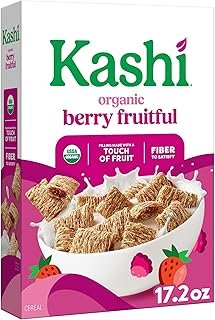 Kashi Breakfast Cereal, Organic, Fiber Cereal, Berry Fruitful, 17.2oz Box (1 Box)